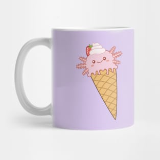 Strawberry Axolotl Ice Cream Mug